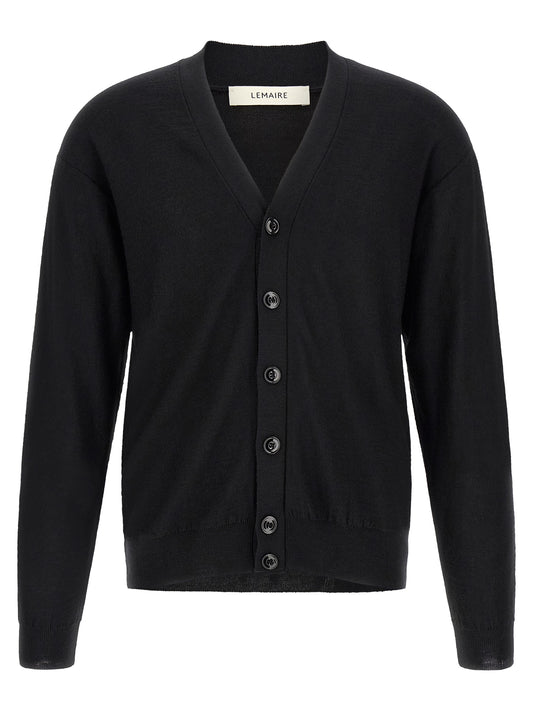 Lemaire Black Wool Cardigan