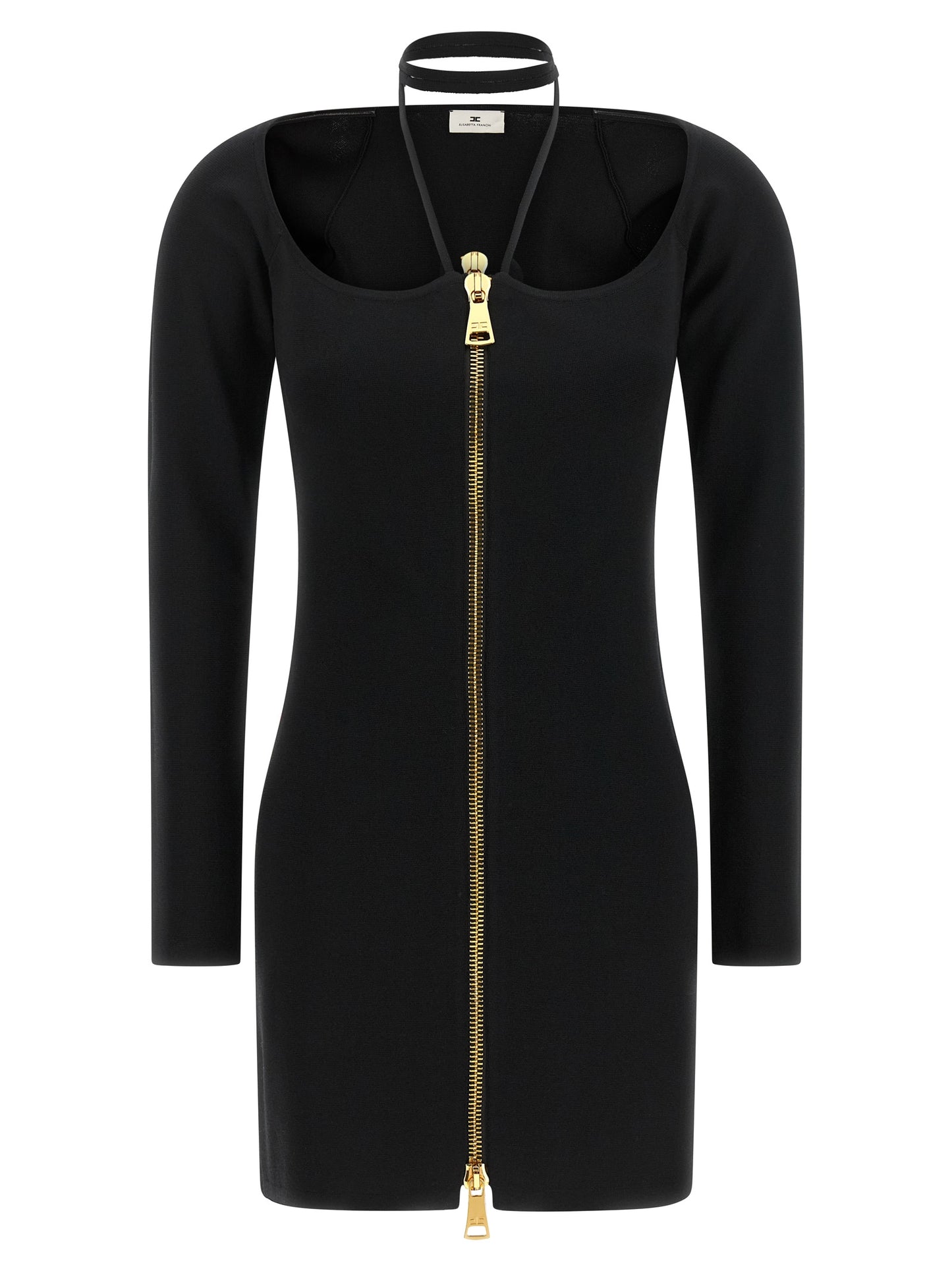 Elisabetta Franchi Black Viscose Short Dress
