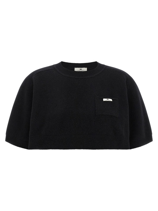 Elisabetta Franchi Black Wool Sweatshirt