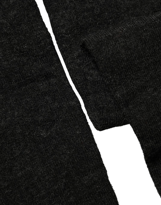 Dolce & Gabbana Dark Gray Wool Over Calf Long Women Accessory Socks