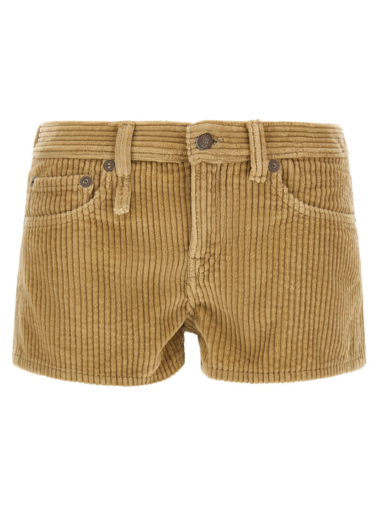 R13 Beige Cotton Bermuda Shorts