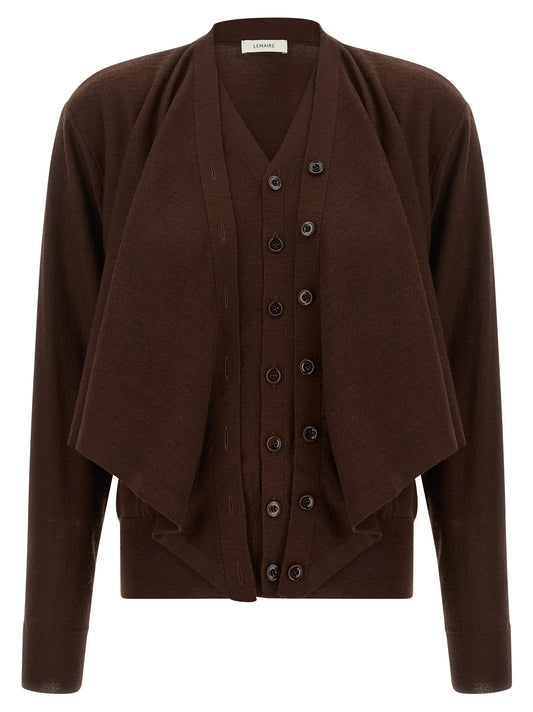 Lemaire Bordeaux Wool Cardigan