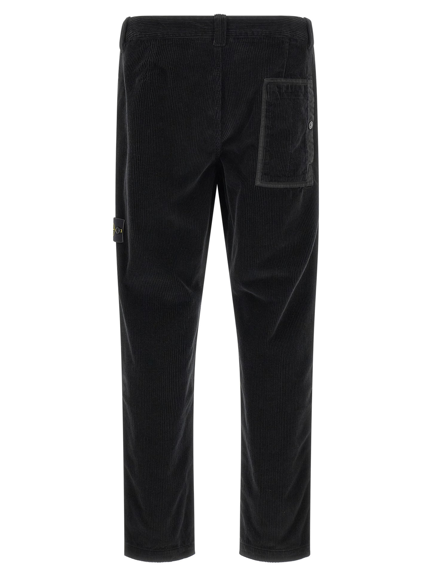 Stone Island Black Cotton Casual Pants