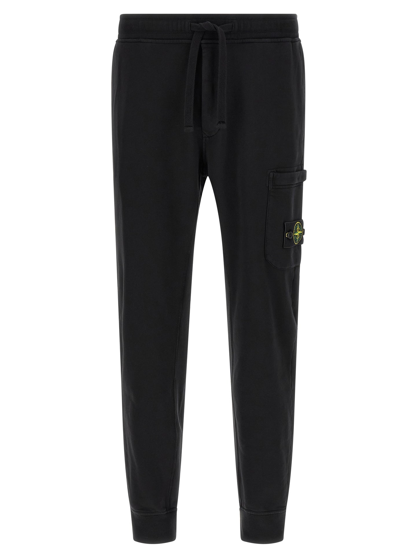 Stone Island Black Cotton Joggers (Workout Pants)
