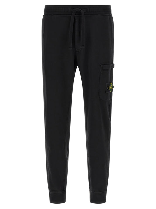 Stone Island Black Cotton Joggers (Workout Pants)