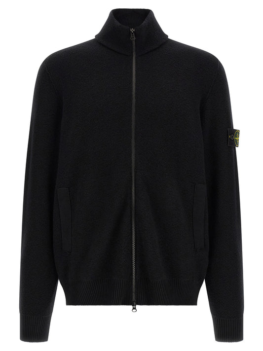 Stone Island Black Virgin Wool Cardigan
