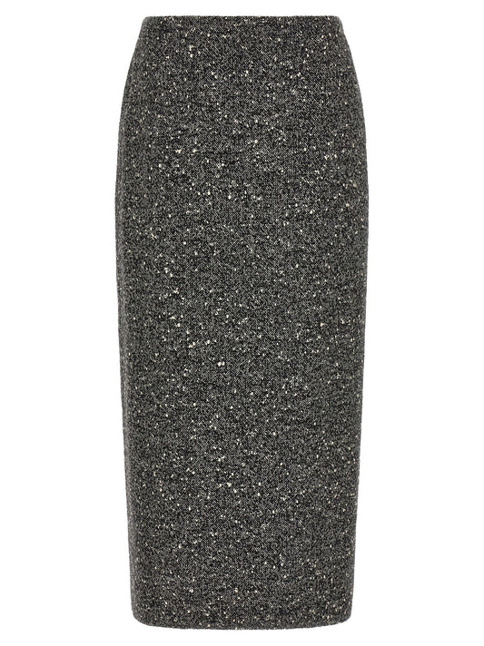 Valentino Garavani Bicolor Virgin Wool Midi Skirt