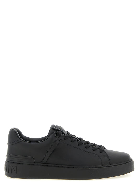 Balmain Black Calfskin Low Top Sneakers