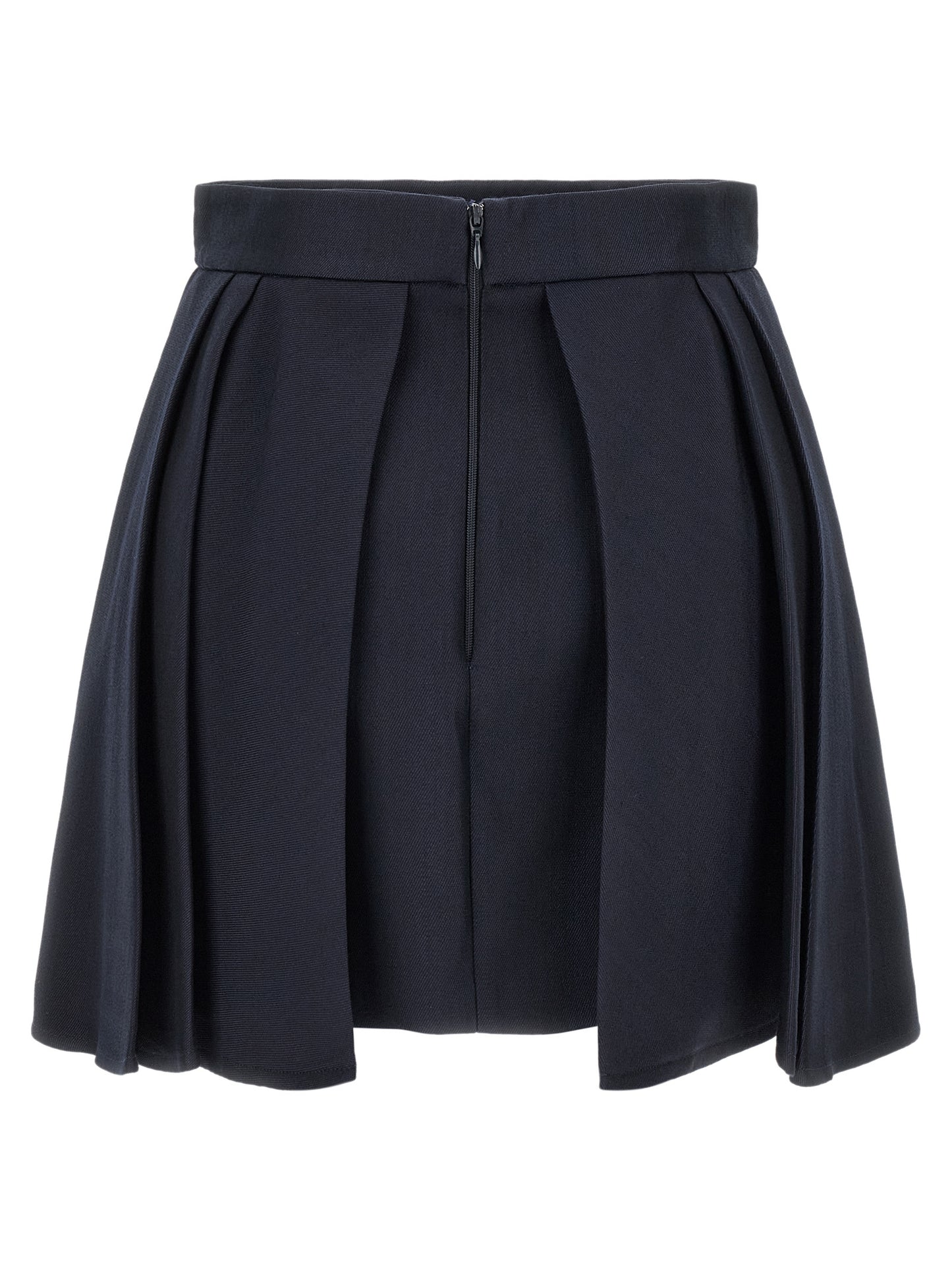 Elisabetta Franchi Blue Virgin Wool Long Skirt
