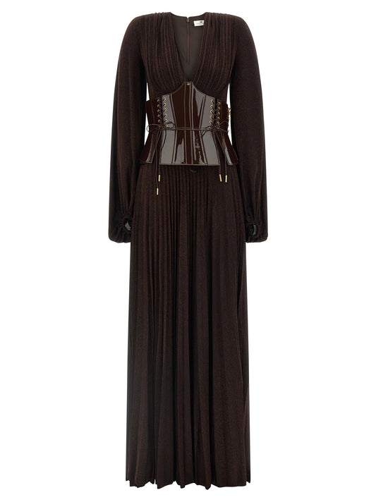 Elisabetta Franchi Brown Viscose Long Dress