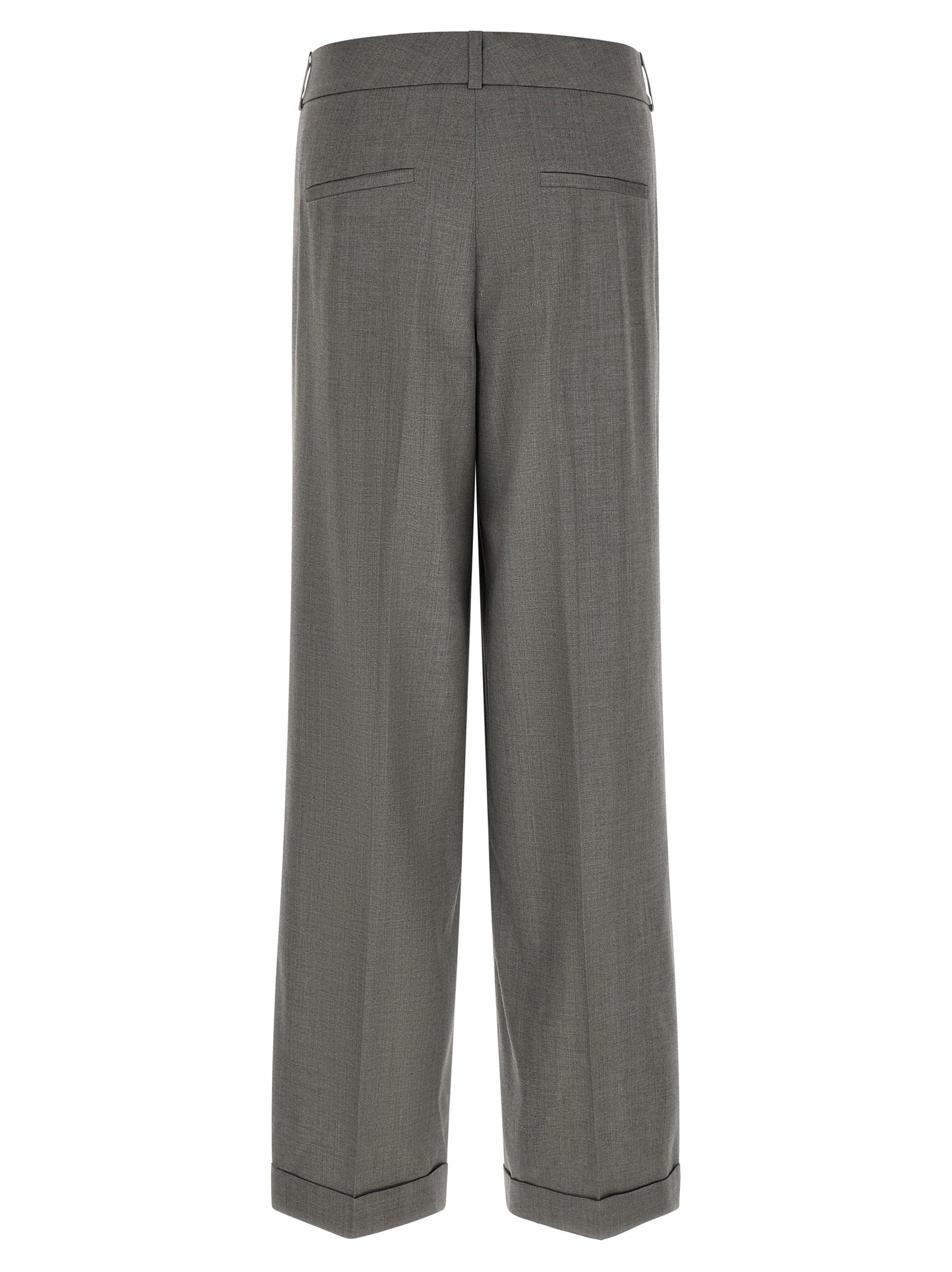 Peserico Gray Virgin Wool Casual Pants