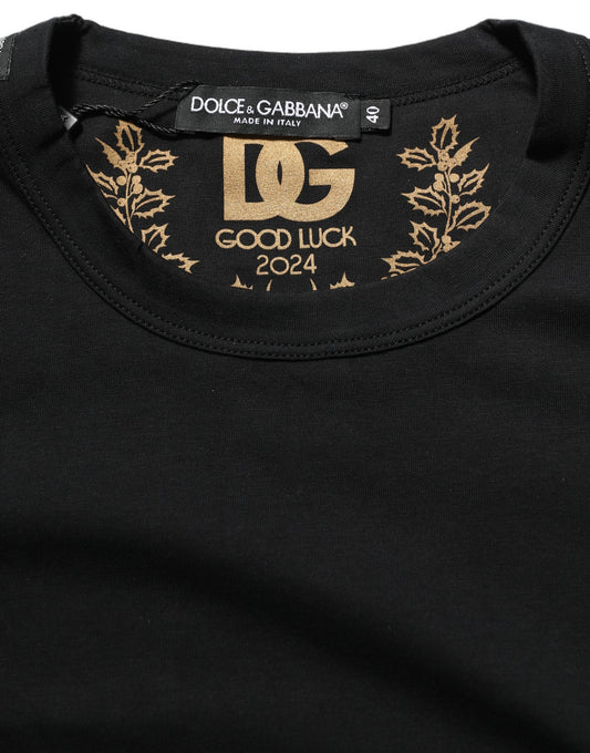 Dolce & Gabbana Dark Gray Cotton Crew Neck Short Sleeves T-shirt