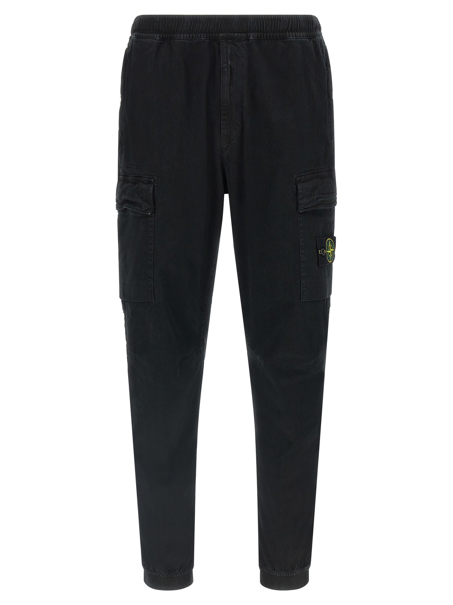 Stone Island Black Cotton Cargo Pants