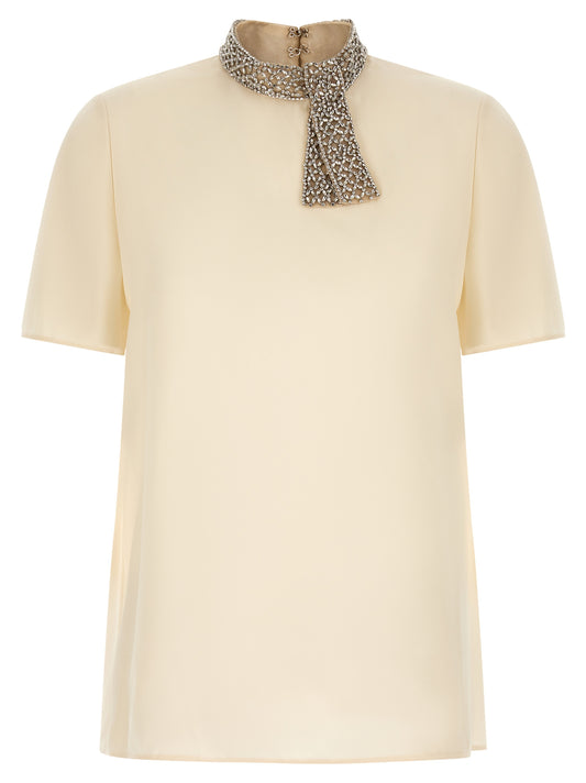 Valentino Garavani White Silk Tank Tops