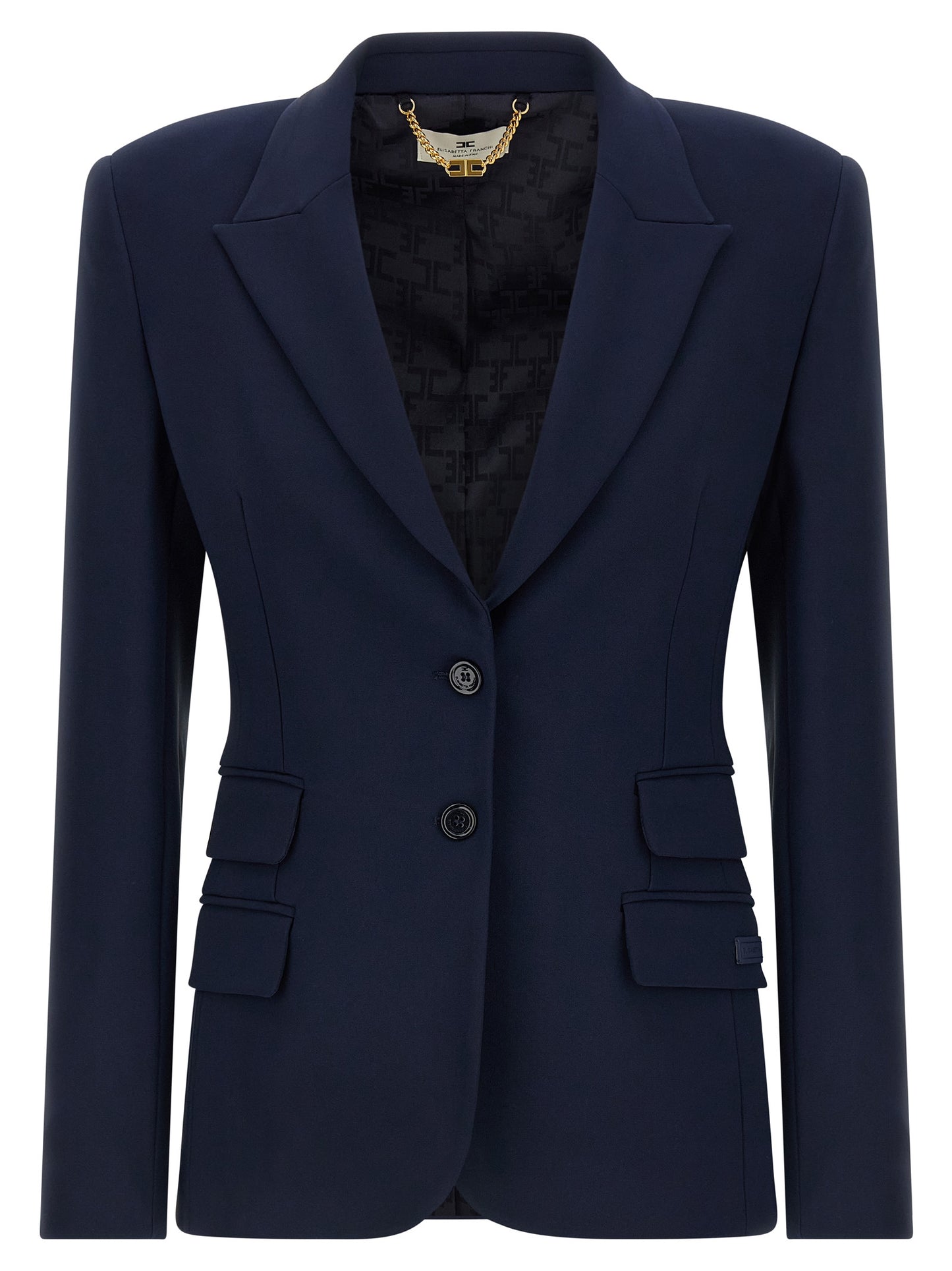 Elisabetta Franchi Blue Polyester Blazer