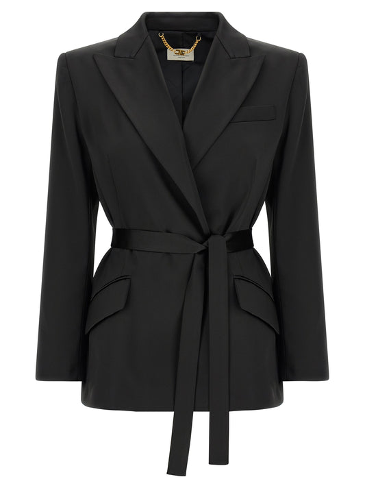 Elisabetta Franchi Black Polyester Blazer