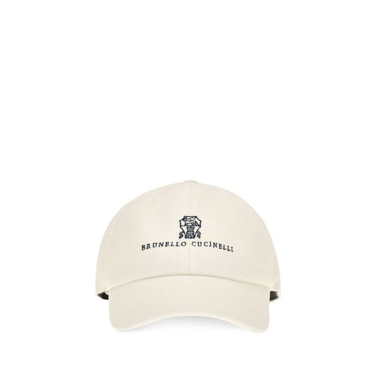 Brunello Cucinelli White Silk Cap (Baseball Hat)