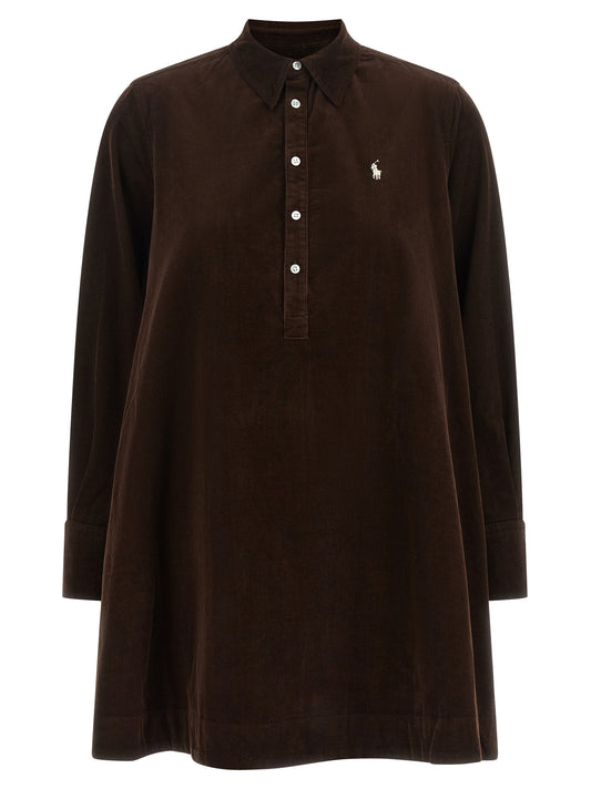 Polo Ralph Lauren Brown Cotton Short Dress