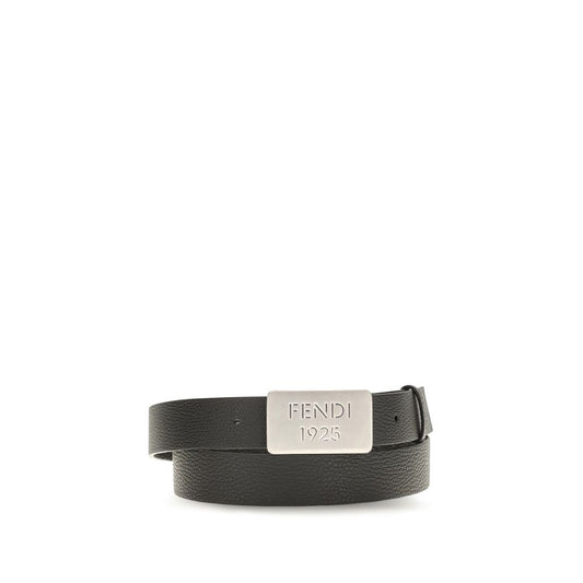 Fendi Black Calf Leather Bos Taurus Regular Belt
