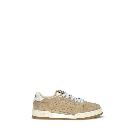 Fendi Beige Suede Leather Sneakers
