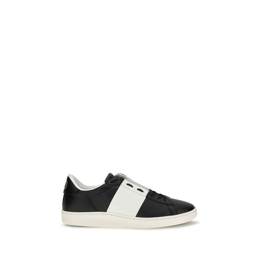 Valentino Garavani Black Calf Leather Bos Taurus Sneakers