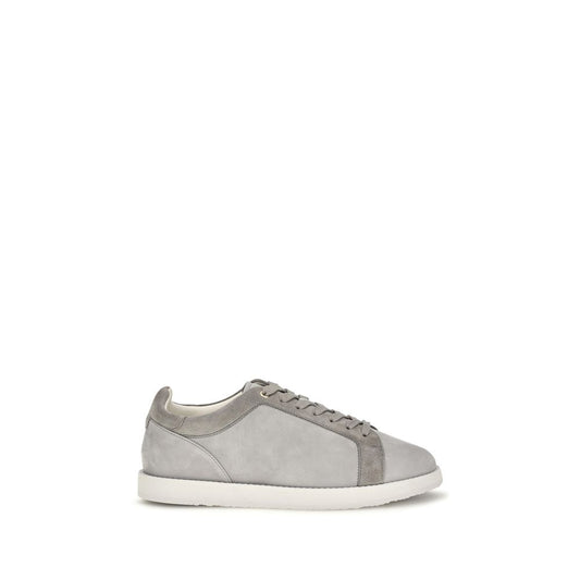 Brunello Cucinelli Gray Suede Leather Low Top Sneakers