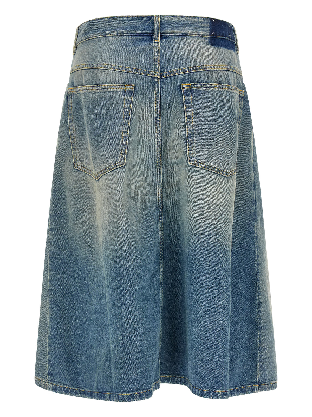 Maison Margiela Blue Cotton Midi Skirt