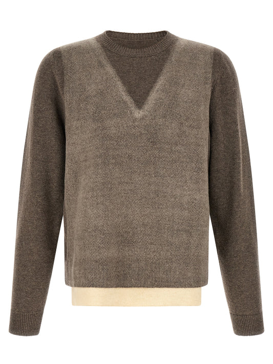 Maison Margiela Brown Virgin Wool Cardigan