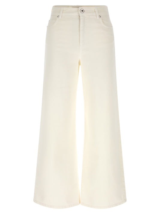 Max Mara White Cotton Casual Pants