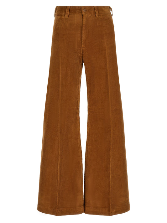 Polo Ralph Lauren Brown Cotton Flared Pants