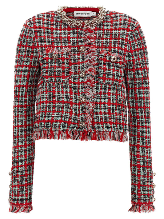 Self-Portrait Multicolor Cotton Full-Length Jacket