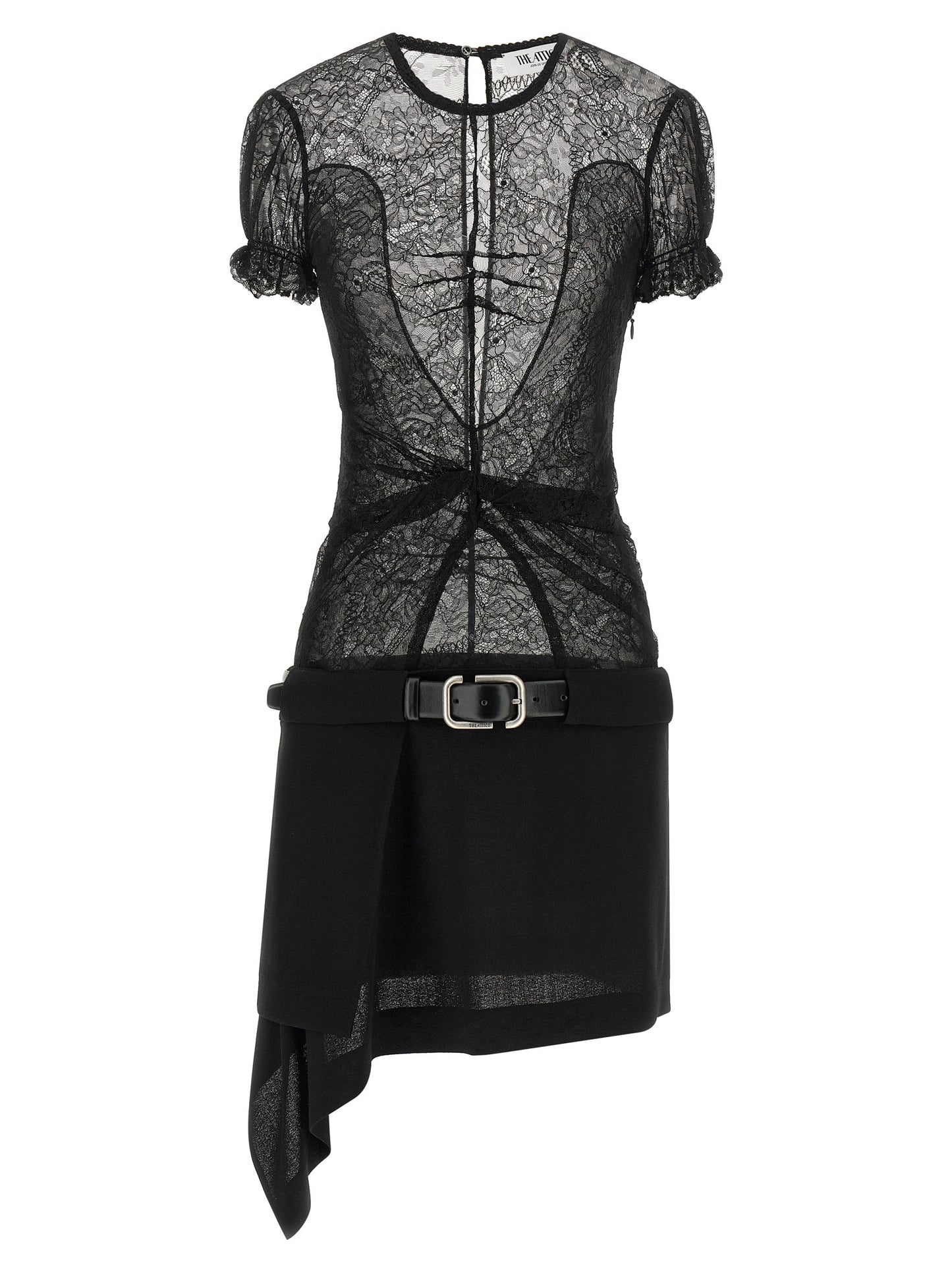 The Attico Black Polyamide Short Dress