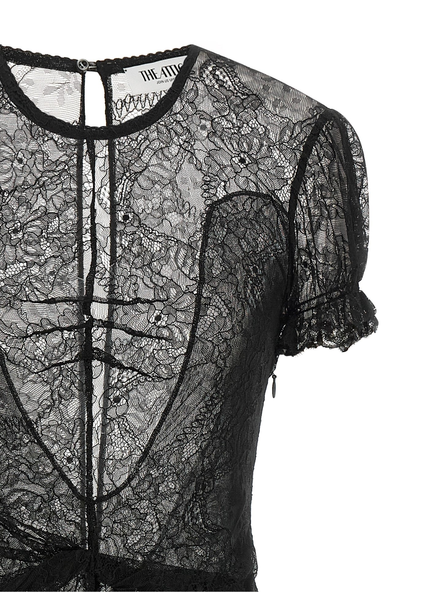The Attico Black Polyamide Short Dress