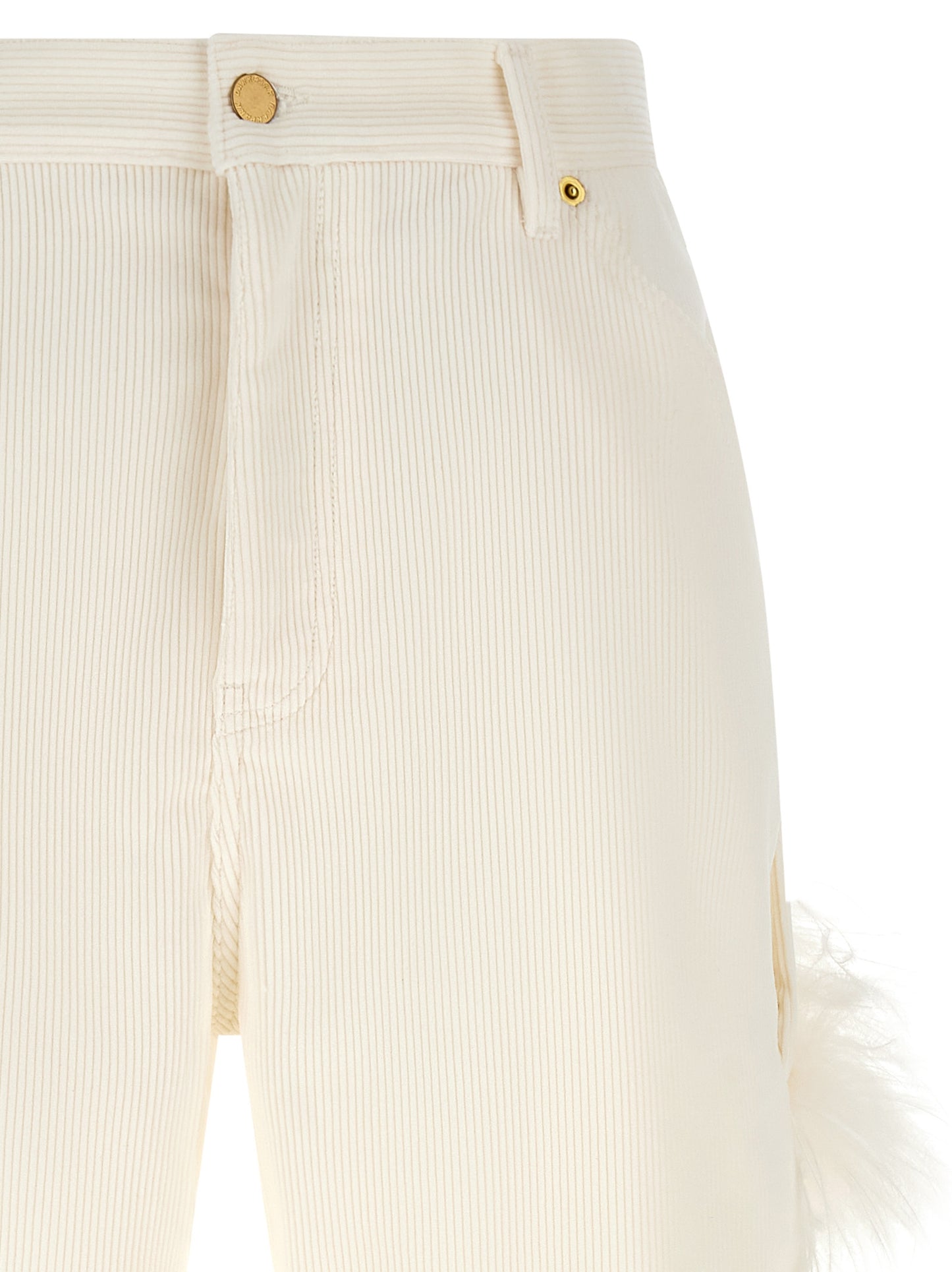 Darkpark White Cotton Casual Pants