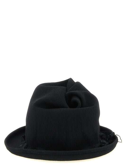 Yohji Yamamoto Black Wool Fedora