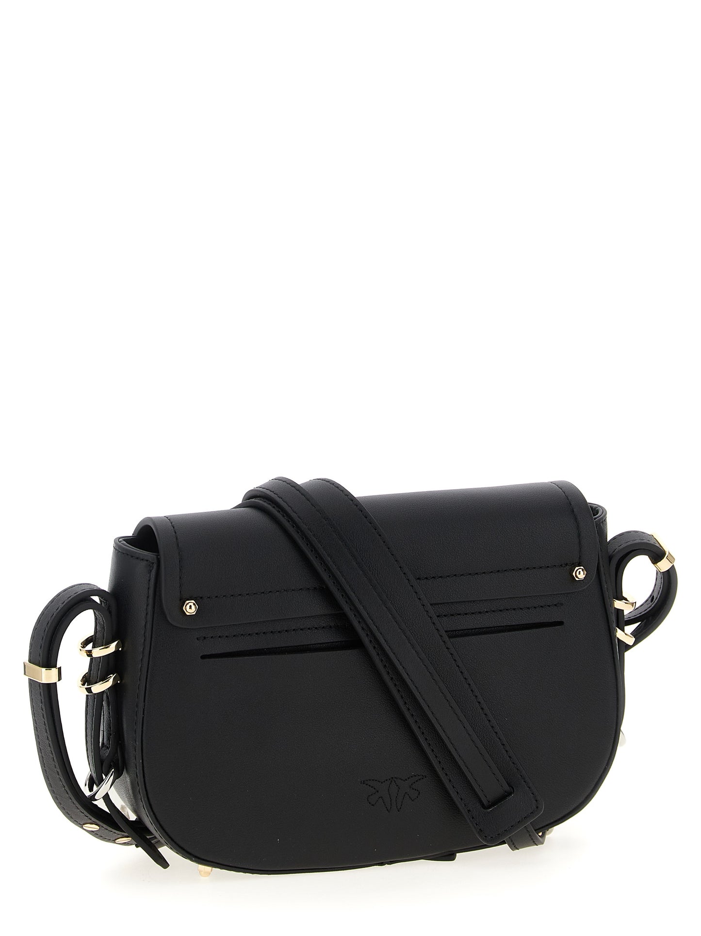 PINKO Black Calfskin Crossbody Bag