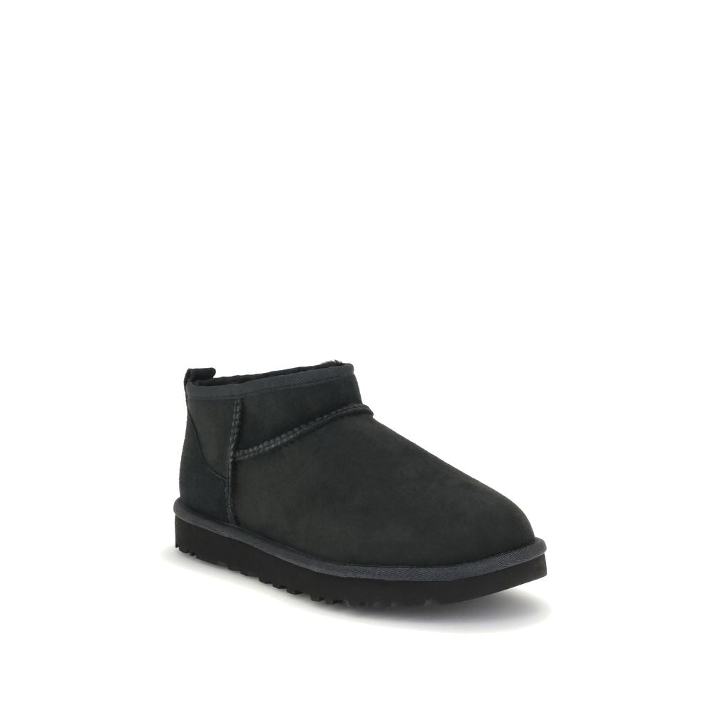 UGG Black Suede Leather Ankle Boots