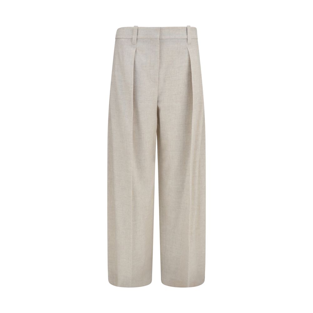 Brunello Cucinelli Beige Wool Oves Aries Dress Pants