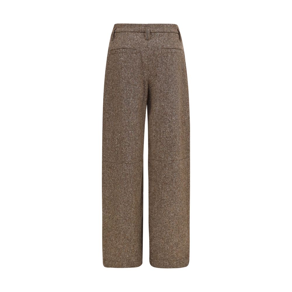 Brunello Cucinelli Brown Wool Oves Aries Casual Pants