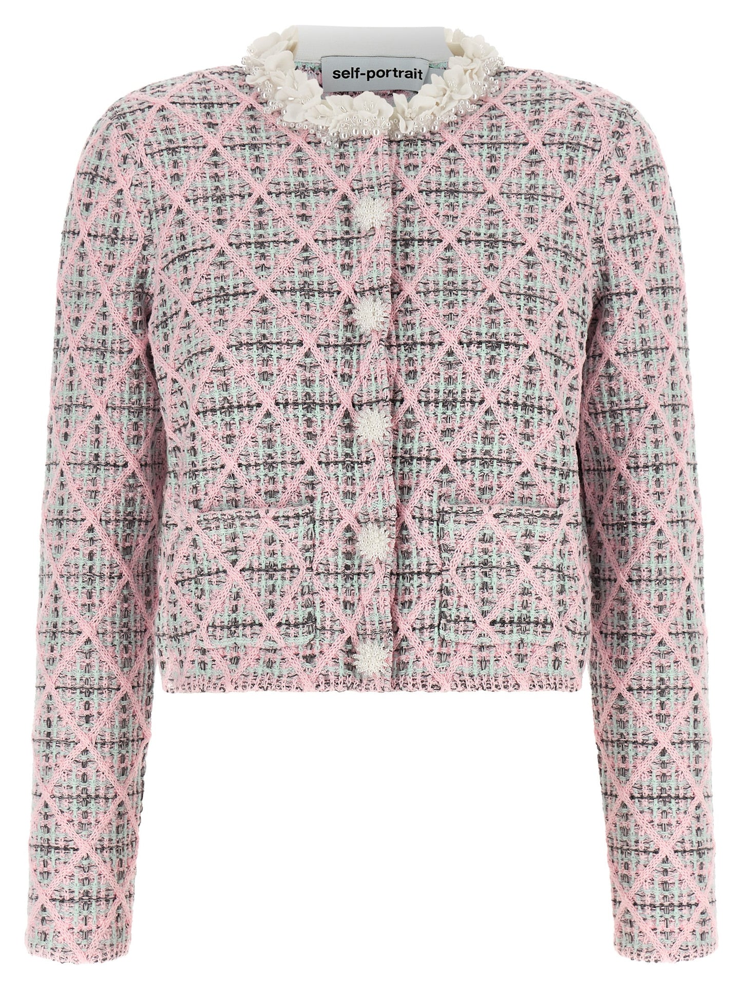 Self-Portrait Multicolor Cotton Cardigan