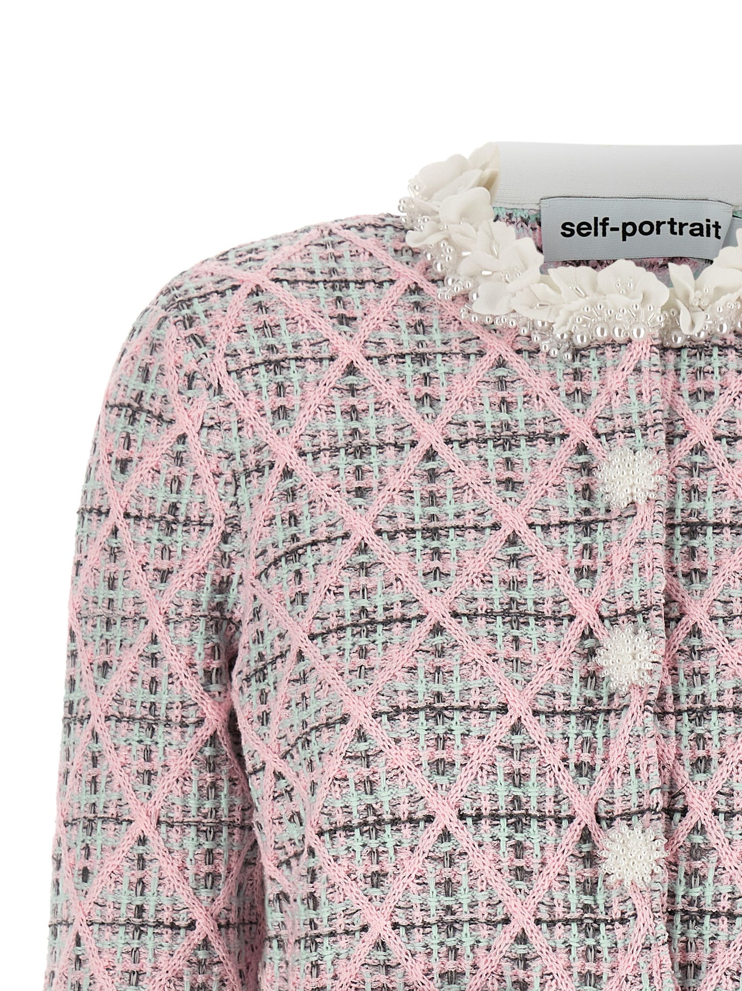 Self-Portrait Multicolor Cotton Cardigan