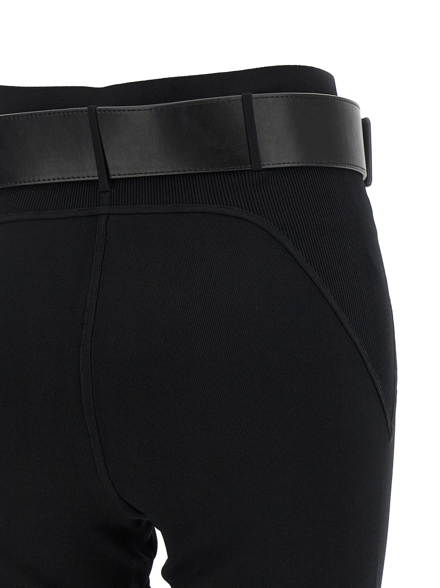 Self-Portrait Black Viscose Leggings