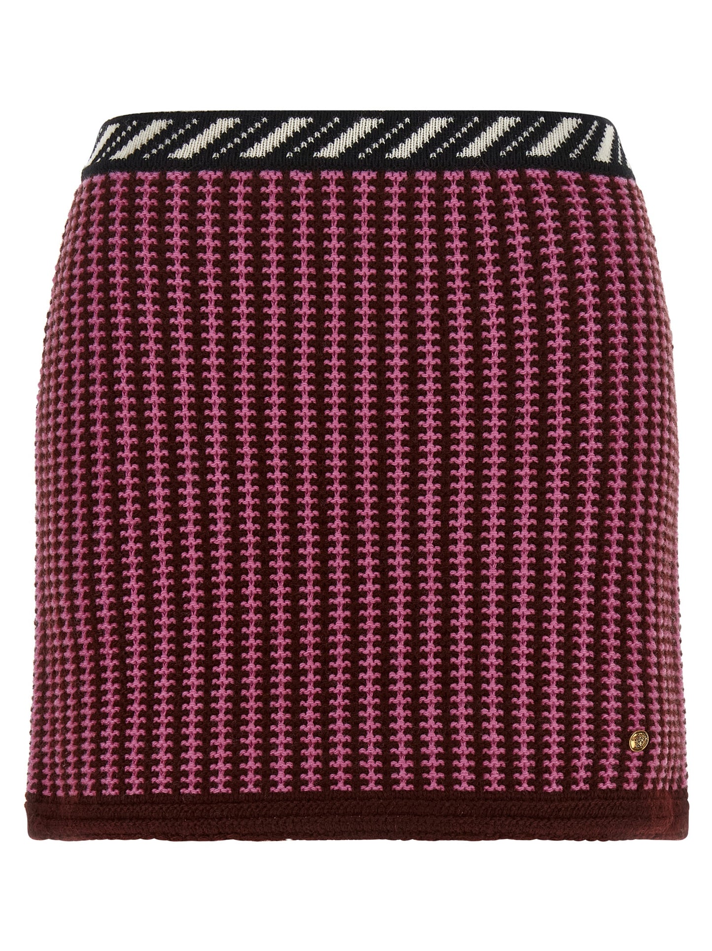 Versace Multicolor Virgin Wool Long Skirt