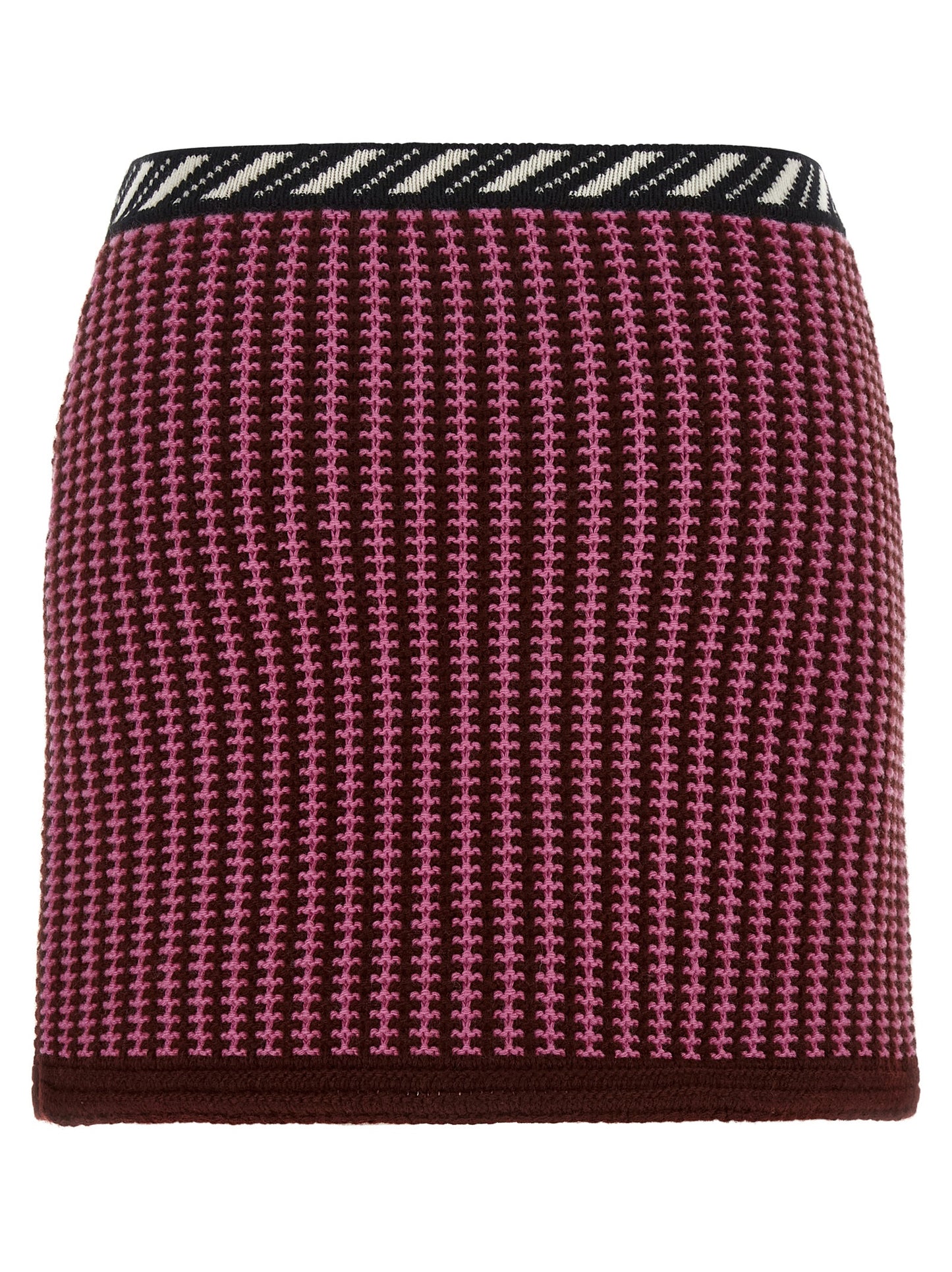 Versace Multicolor Virgin Wool Long Skirt