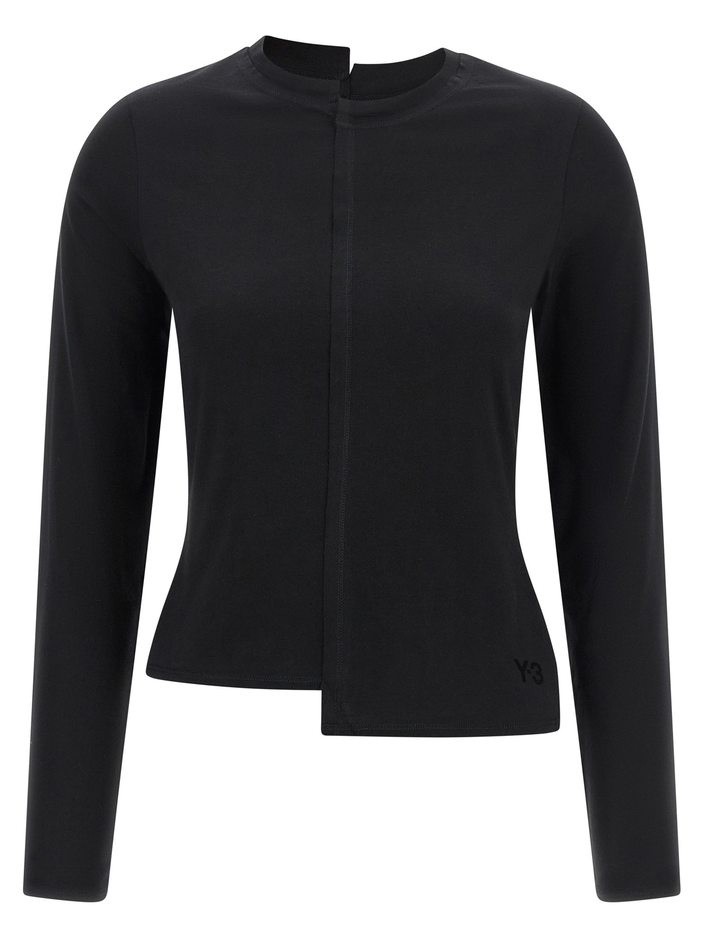 Y-3 Black Cotton Long Sleeve T-Shirt