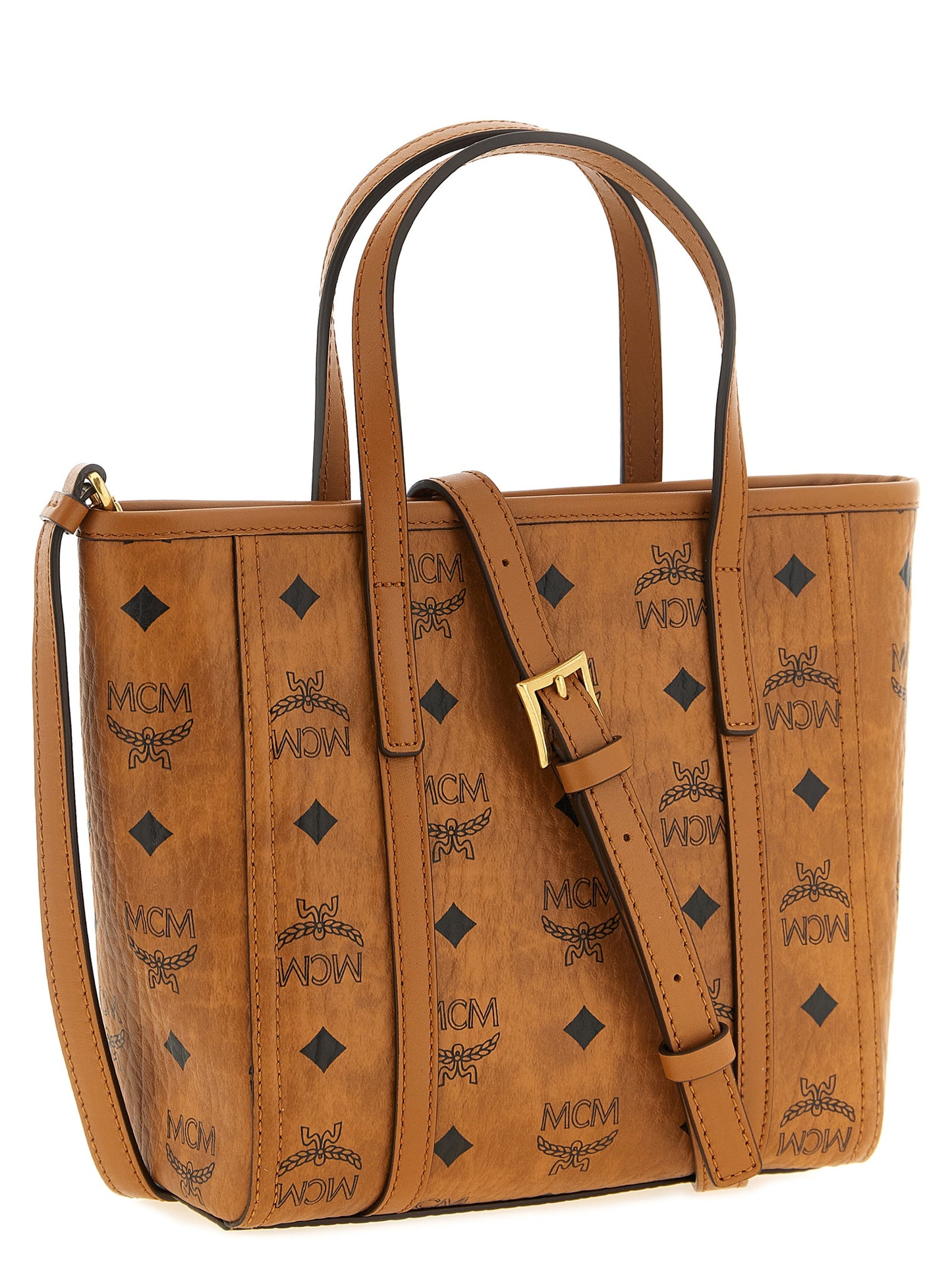 MCM Brown Polyethylene Tote Bag