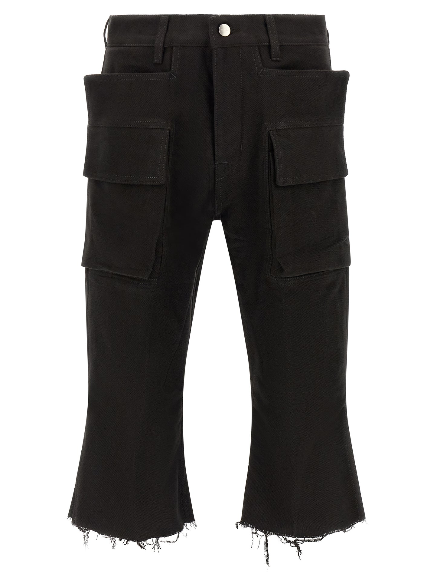 Rick Owens Black Cotton Cargo Pants