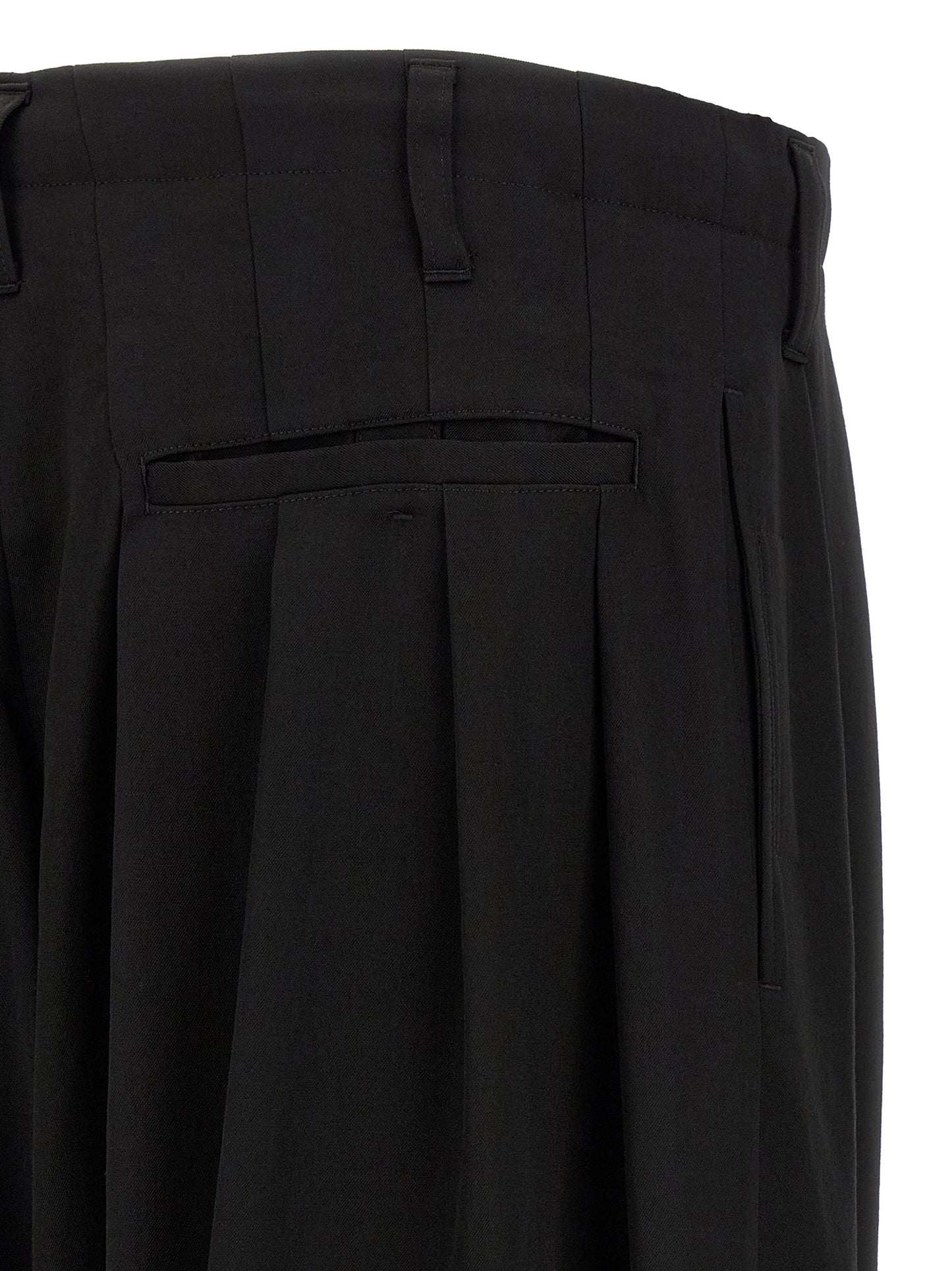 Yohji Yamamoto Black Wool Casual Pants