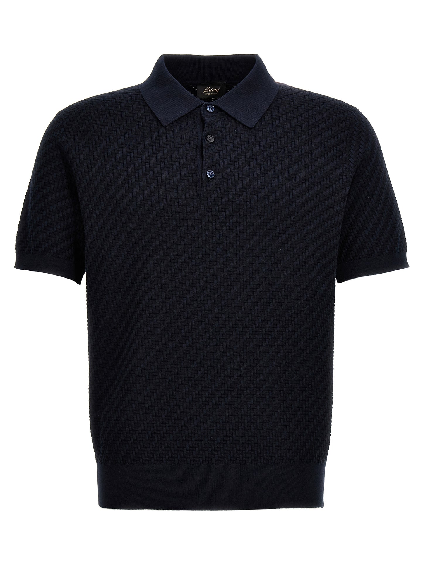 Brioni Blue Cotton Polo Shirt