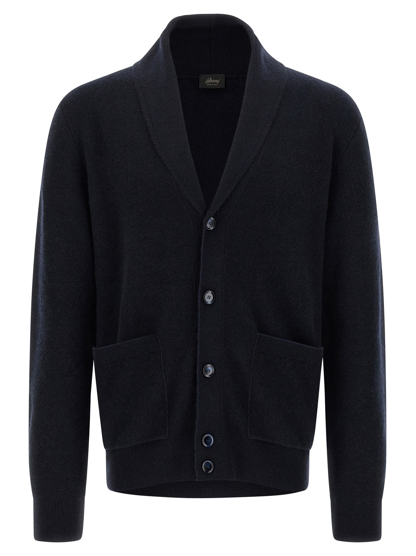Brioni Blue Cashmere Cardigan